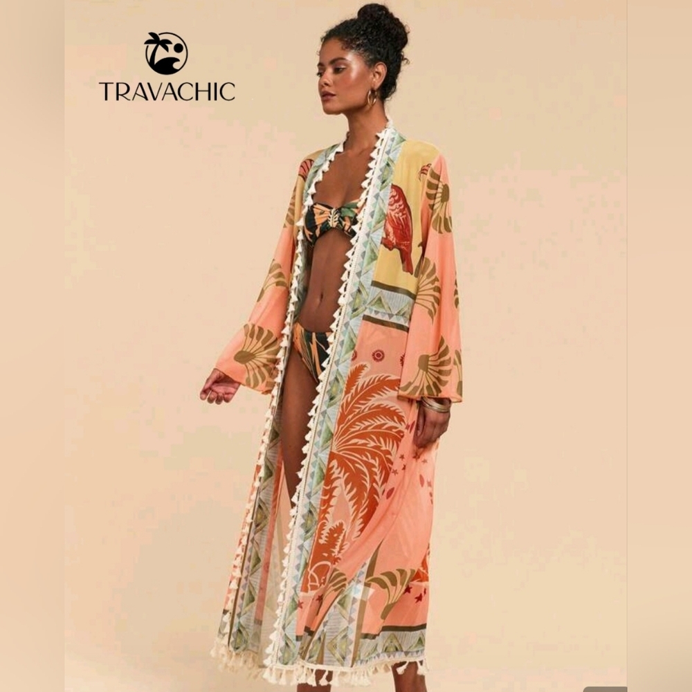 Travachic Tropical Kimono Cover-Up